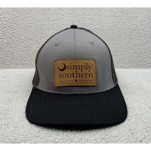 Simply Southern Trucker Hat Mens Snapback OSFM Leather Patch Country Dad Outdoor